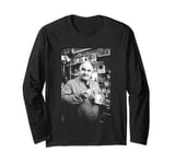 Ronnie Barker Open All Hours Black & White By Allan Ballard Long Sleeve T-Shirt