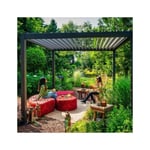 Pergola - CHALET & JARDIN - 3x3m - Aluminium - Toit et lames étanches