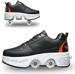 Patins À Roulette Chaussures De Sport Déformation Patins Quatre Roues Deform Wheels Skates Roller Shoes Automatiques Rétractables Patins À roulettes Unisexe,34