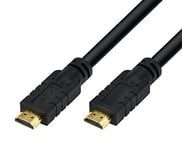 PremiumCord 4K High Speed HDMI 2.0 Cable M/M 18Gbps with Amplifier, Compatible with Video 4K @ 60Hz, Deep Colour, 3D, ARC, HDR, 3x Shielded, Gold-Plated Connectors, Black, 30 m