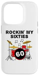 Coque pour iPhone 14 Pro Batteur 60e anniversaire, professeur de batterie