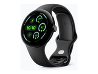 Google Pixel Watch 3 - 45 Mm - Mattsvart Aluminium - Smart Klocka Med Aktivt Band - Fluoroelastomer - Obsidian - Bandstorlek: L - 32 Gb - Bluetooth, Wi-Fi 6, Nfc, Uwb - 37 G