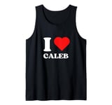 I Love Caleb I Heart Caleb Y2k Red Heart Caleb Name Tank Top