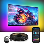 Govee Bande Lumineuse TV, 3.8m Rétroéclairage RGBIC pour TV 55-65 inch, Ruban LED Smart, Bluetooth et Wi-Fi Contrôle, Fonctionne avec Alexa, Google Assistant, Snyc avec Musique, Decoration Noel