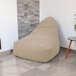 Pouf fauteuil XXL d'intérieur en tissu sherpa - 120x70x90 cm - Beige