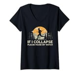 Womens If I collapse Please Pause my Watch Running Marathon Runner V-Neck T-Shirt