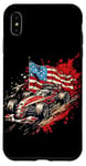 iPhone XS Max Vintage Auto Racing Car American Flag 4th of July, Auto Race Case