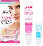 Nad's Facial Hair Removal Cream and Soothing Balm, All Skin Types, Face hair 28g