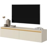 Selsey SENEY - Meuble TV - 140 cm - taupe (gris-beige) avec garniture dorée