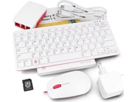 Raspberry Pi Desktop Kit Offisielt Med Hus, Rødt Og Hvitt Tastatur Og Mus For Raspberry Pi 5}