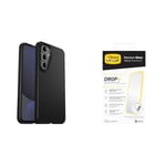 Otterbox Sleek Coque pour Samsung Galaxy S24 FE, Anti-Chute, testé Selon Les Normes Militaires, Noir + Protecteur d'écran Premium Glass pour Galaxy S24 FE, Livré sans Emballage