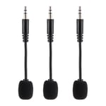 3PCS 3.5mm Jack Adjustable Flexible Extended Mini Mic For Computer Mobile Ph REZ