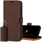 SURAZO Étui de Protection pour Samsung Galaxy S24 FE - Pliable en Cuir véritable - avec Aimant, Compartiment pour Cartes, Protection RFID, Fonction Support - Étui à Rabat en Cuir (Supreme)