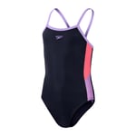 Speedo Girls Girl's Dive Thinstrap Muscleback Swimsuit  in Navy material_polyester - Size 9-10Y