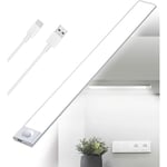 LED-remsa för köksskåp, laddningsbar via USB, 2500mAh, 40cm, dimbar, rörelsesensor, garderobsbelysning, LED-list, trådlös, laddningsbart batteri