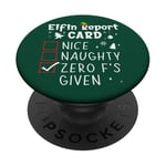 Christmas Nice Naughty Funny Xmas List Zero F's Given PopSockets Adhesive PopGrip