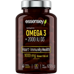 ESSENSEY Omega-3 + 2000 IU D3 90 Caps Heart & Bone Health Supplement