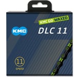 KMC DLC 11 Black/Apple Green Waxed 118L chain