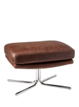 West Elm Kristoff Leather Footstool, Brown