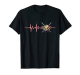 Billiard 9 Ball Pool Player Billiards Cue Sports Heartbeat T-Shirt