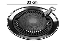 Non Stick Grill Plate For Portable Gas Stove Cooker Griddle BBQ Oven 32cm UK