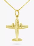 Milton & Humble Jewellery Pre-Loved 9ct Yellow Gold Aeroplane Pendant Necklace, Dated Birmingham 1978