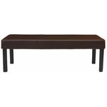 Jamais utilisé] Banc banquette M37, simili-cuir mat, marron/pieds foncés, 120x49x43cm