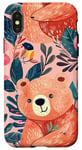 Coque pour iPhone X/XS Rose moderne Tropical Mama Bear Mama Bear Mignon Fleur Design pour