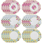 Talking Tables 24 x Assiettes en papier jetables à motifs floraux vintage, vraiment délicieuses pour un anniversaire, un goûter, une baby shower, Bridgerton Decoration, un mariage, des couverts