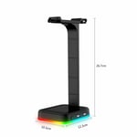 RGB Headphones Stand Dual USB Interface Headphone Holder Earphone Display Ra New