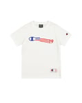 Champion Legacy Retro Sport B (306854) - Graphic SS Crewneck T-Shirt, White (WHT), 11-12 years (L) Child FW24