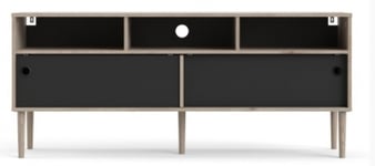 Rome Black and Oak Effect 147cm TV Unit