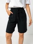 Selected Femme Viva Mid Waist Sun Shorts - Dame - Sort - 38