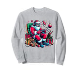 Funny Video Games Santa Gamer 8-bit Gaming Christmas Gamers Sweatshirt