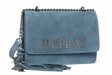 Replay women's shoulder bag made of cowhide leather, blue (Dusty Avio 472), one size