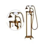 Robinet melangeur sur colonnes retro pour baignoire FLORINA or ancien