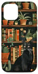 Coque pour iPhone 13 Black Cat Aesthetic Book Library Vintage Cactus Tropical