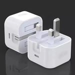 20W USB Type-C PD UK Power Adapter Plug fast charger for Apple iPhone, iPad