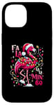 Coque pour iPhone 14 Fa LaLa Mingo Flamingo Sapin de Noël Tropical Christmas Lights