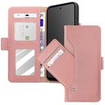 Avizar Case for Motorola Moto G24/G04 with external card holder, Light Pink