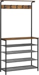 VASAGLE Clothes Rack, Hallway Tree with Shoe Storage, 5 Tier Shoe Rack, Height,