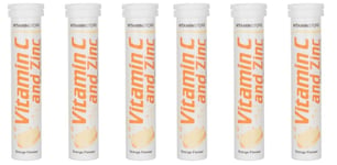 Vitamin Store Vitamin C &Zinc Effervescent Tablets Orange Flavour 20 Tabs x 6