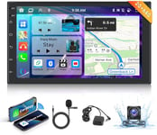 2+64G Carplay 7''Android Autoradio 2 Din Sans Fil Android Auto, Car Radio Avec Bluetooth/Wifi/Navi Hifi/Rds/Fm +Ahd De Recul Caméra