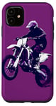 Coque pour iPhone 11 Violet Pop Art Imprimé Animal Drapeau US Dirt Bike Moto