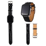 Bracelet en PU peau de crocodile fendue noir pour votre Apple Watch Series 5/4 40mm/Series 3/2/1 38mm