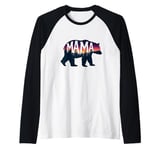 MAMA BEAR Women Scenic Christmas Pajama Family Mom Gift Raglan Baseball Tee