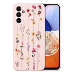 ZTOFERA Coque Fleurs Compatible avec Samsung Galaxy A14 5G pour Fille Femme, Étui en Silicone Flexible Souple Housse avec Motif Fleuri Mignon Antichoc Protection Cover, Rose