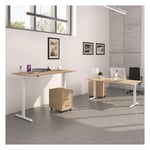 Bureau individuel réglable en hauteur électrique Talia Blanc 68 cm NIVO : bureau D180x80/cpl erable/cpi blanc