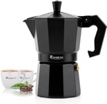 RAINBEAN Moka Pot 6 Cups/300ml, Stovetop Espresso Maker, Aluminium Steam Coffee