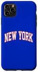 Coque pour iPhone 11 Pro Max Retro New York Hommes NY Bleu Orange Femmes Vintage NY Blanc Tee